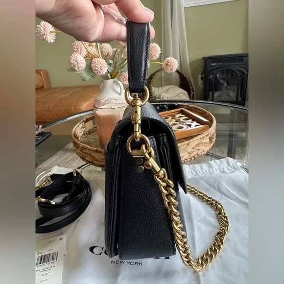 Coach Cassie 19 Black Crossbody Bag with Gold Chain - Picture 3 of 12